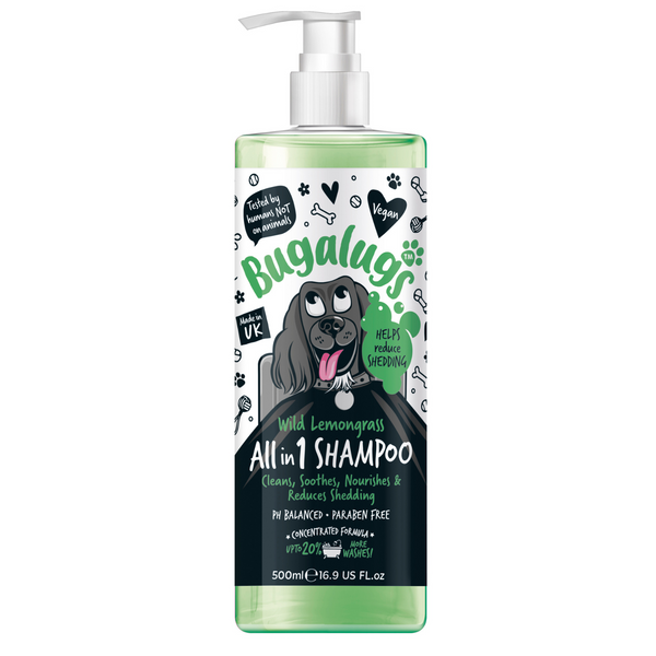 Bugalugs All in 1 Wild Lemongrass Shed Control Dog Shampoo - 500ML