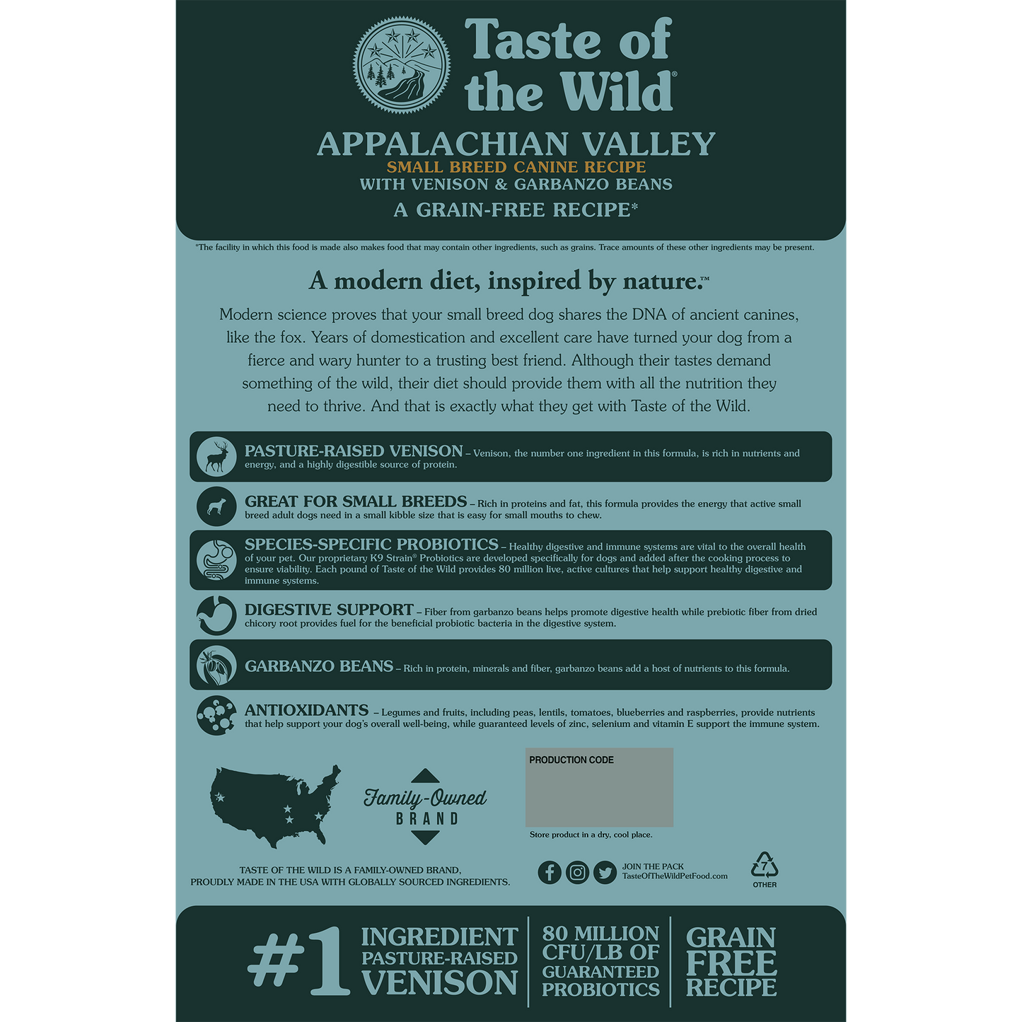 Taste of the Wild Appalachian Valley Canine with Venison & Garbanzo Beans Dry Dog Food