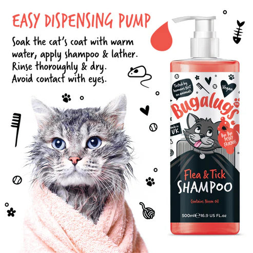 Bugalugs Flea & Tick Cat Shampoo - 500ML