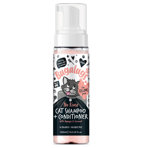 Bugalugs Papaya & Coconut No Rinse Cat Shampoo & Conditioner - 200ML