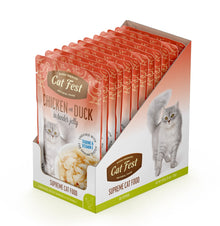 Cat Fest Chicken With Duck In Tender Jelly For Cats 12x70g 12pcs/box