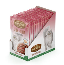 Cat Fest Duck With Tuna In Tender Jelly For Cats 12x70g 12pcs/box