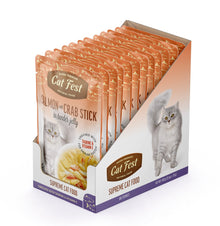 Cat Fest Salmon With Crab Stick In Tender Jelly For Cats 12x70g 12pcs/box