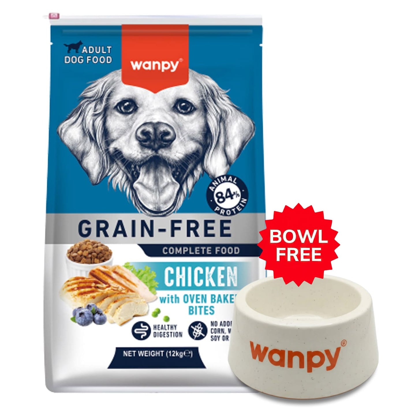 Wanpy Grain Free Complete Food For Adult Dog Chicken Recipe 1.5Kg