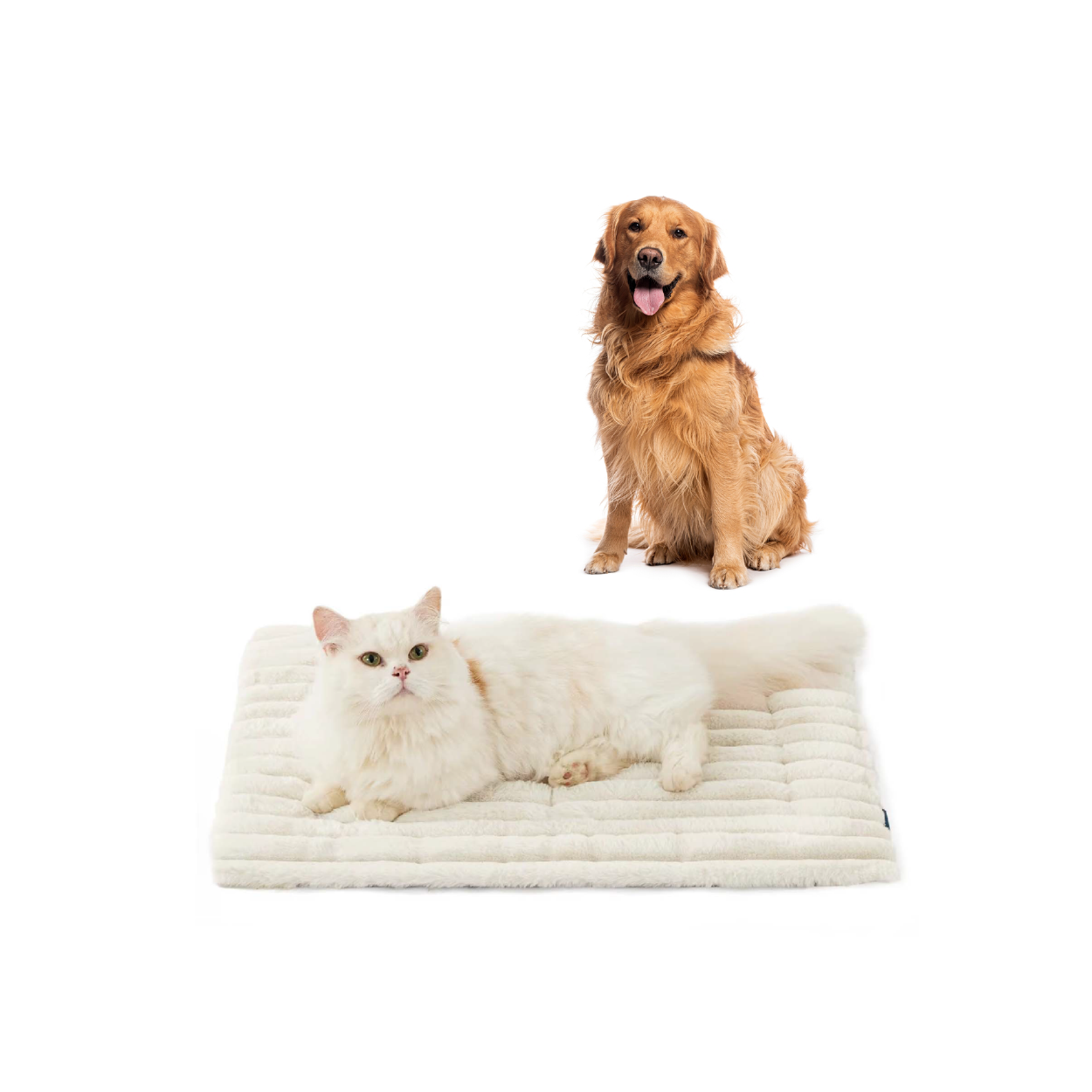 Saas Faux Rabbit Fur Pet Mat White-XL