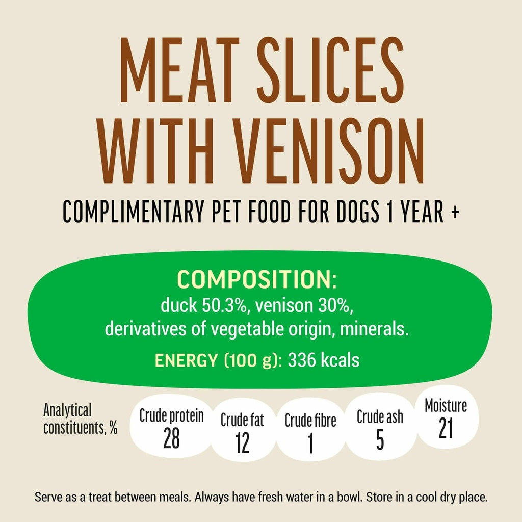 Dog Fest Slices With Venison For Adult Dogs [Weight - 90g]