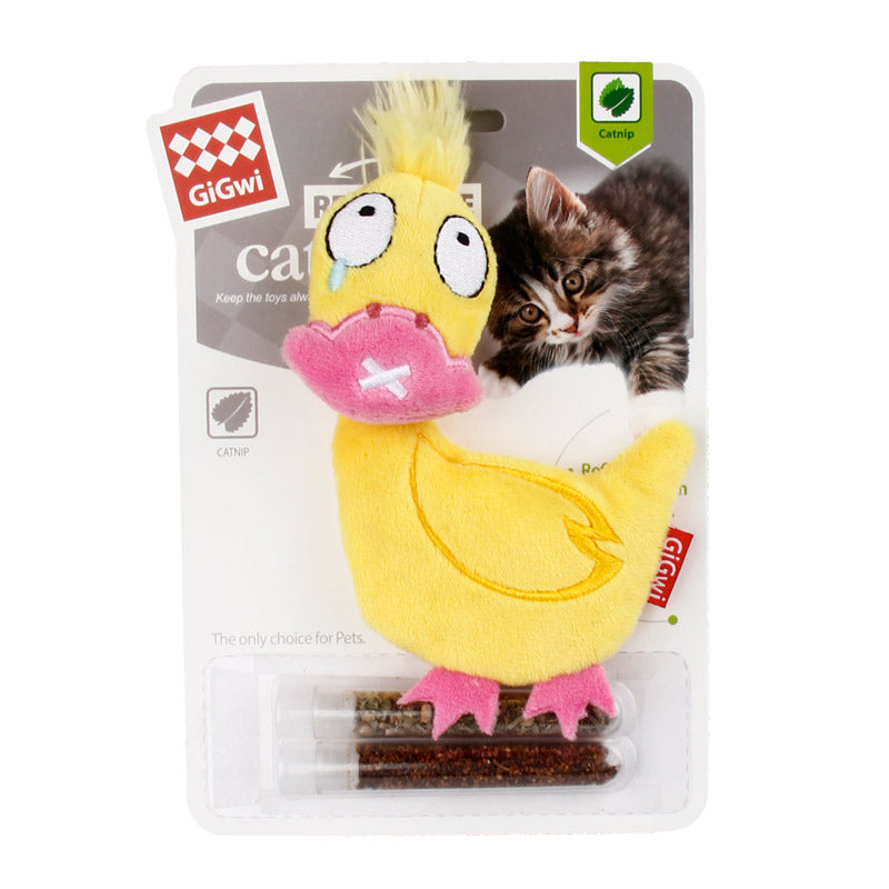 Refillable Duck with Changeable Catnip Bag &amp; Silvervine Stick
