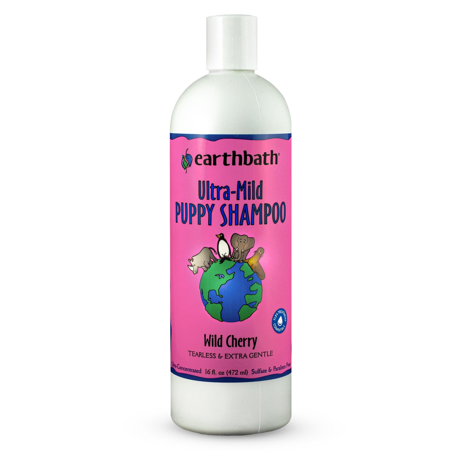 earthbath® Ultra-Mild Puppy Shampoo, Wild Cherry, Tearless &amp; Extra Gentle, Made in USA, 16 oz