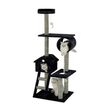 Go Pet Club 60" Black Cat Tree Condo with Sisal Covered Posts Overall Size : 19.25"L x 26"W x 60?H