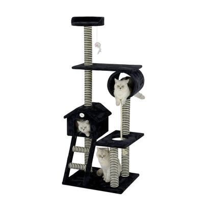 هل تبحث عن منزل قطط أسود من Go Pet Club 60؟ مع أعمدة مغطاة بسيزال
 الأبعاد الكلية: 19.25 بوصة طول × 26 بوصة عرض × 60 بوصة ارتفاع