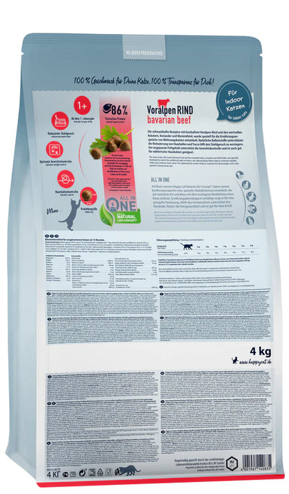 Happy Cat Indoor Adult Voralpen Rind/Beef