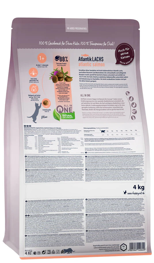 Happy Cat Adult Sterilised Atlantik-Lachs (Atlantic Salmon 4 KG