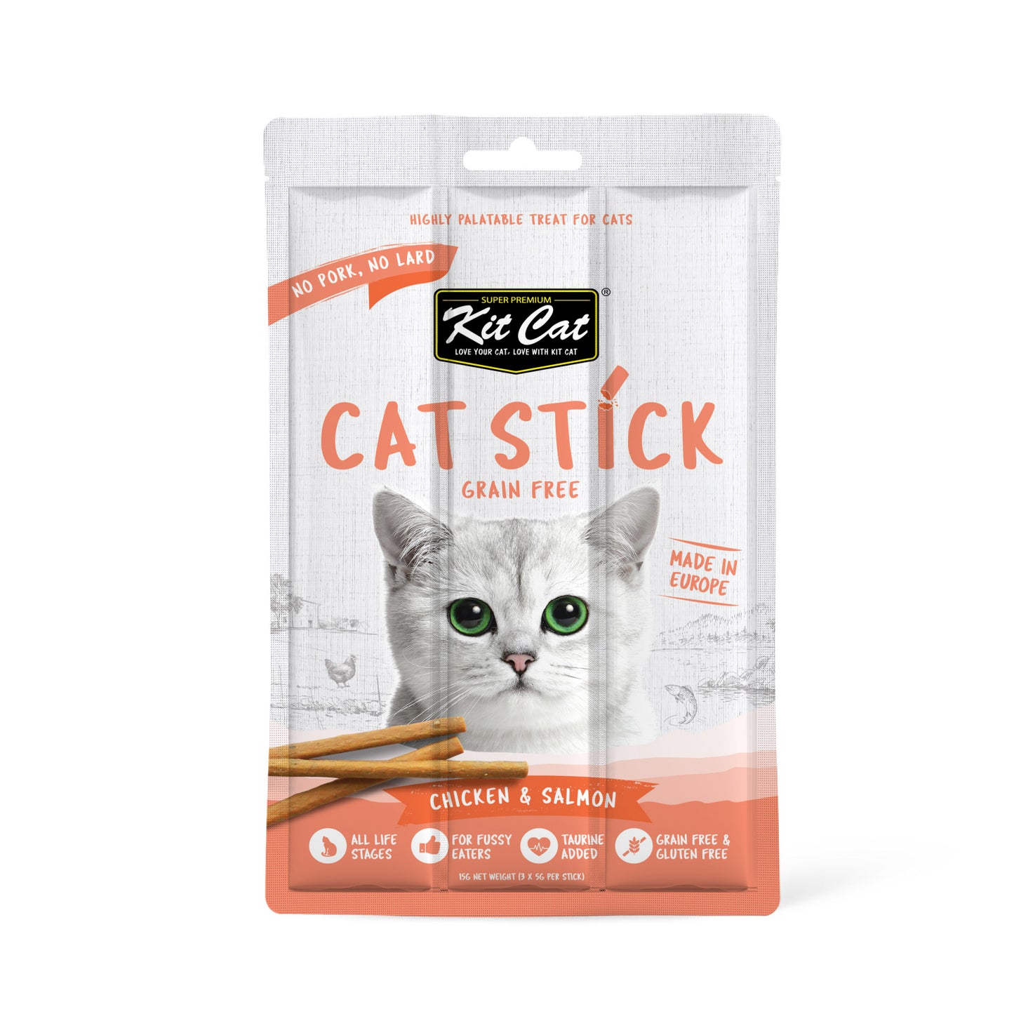 Kit Cat Grain Free Cat Stick Chicken &amp; Salmon 15g