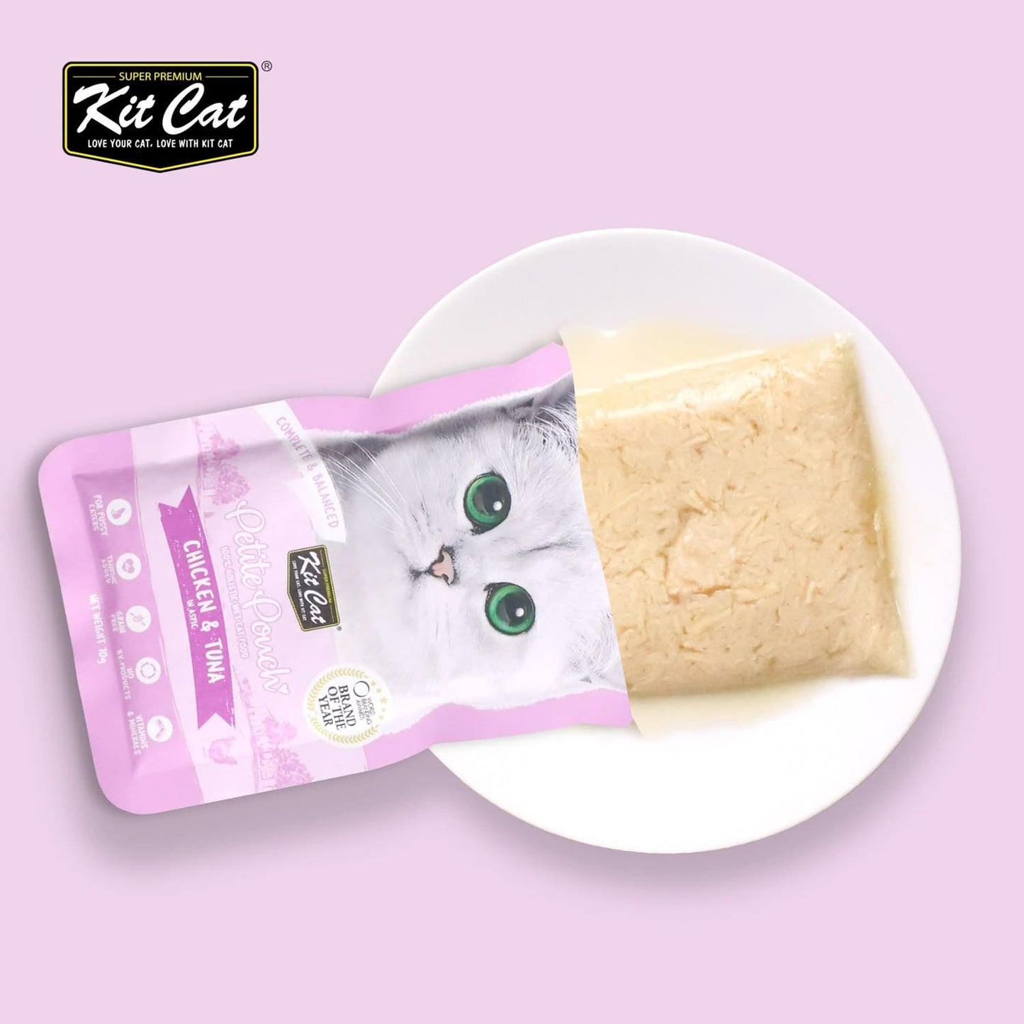 Kit Cat Petite Pouch 70g - Chicken & Tuna (1 Box -24pcs)