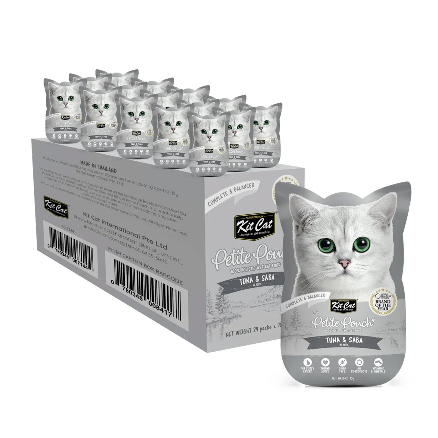 Kit Cat Petite Pouch 6x70g - Tuna & Saba