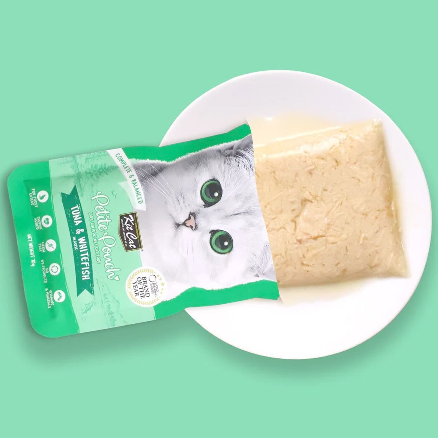 كيت كات أكياس صغيرة 70 غرام - تونة وسمك أبيض (علبة واحدة - 24 قطعة)