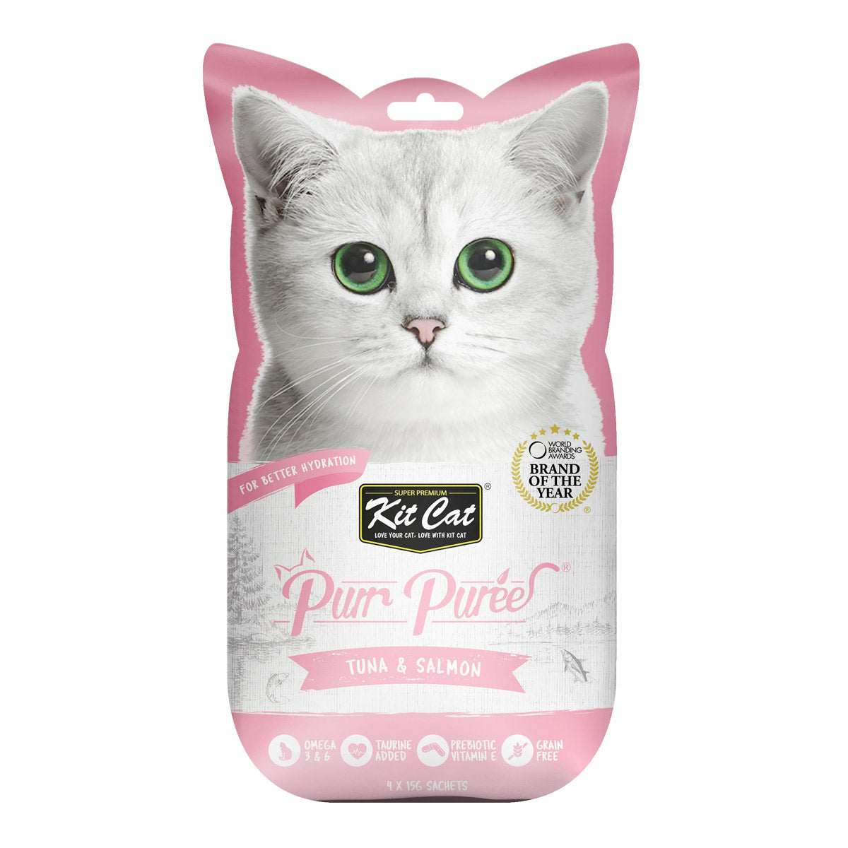 Kit Cat Purr Puree Tuna & Salmon 4x15g Sachets