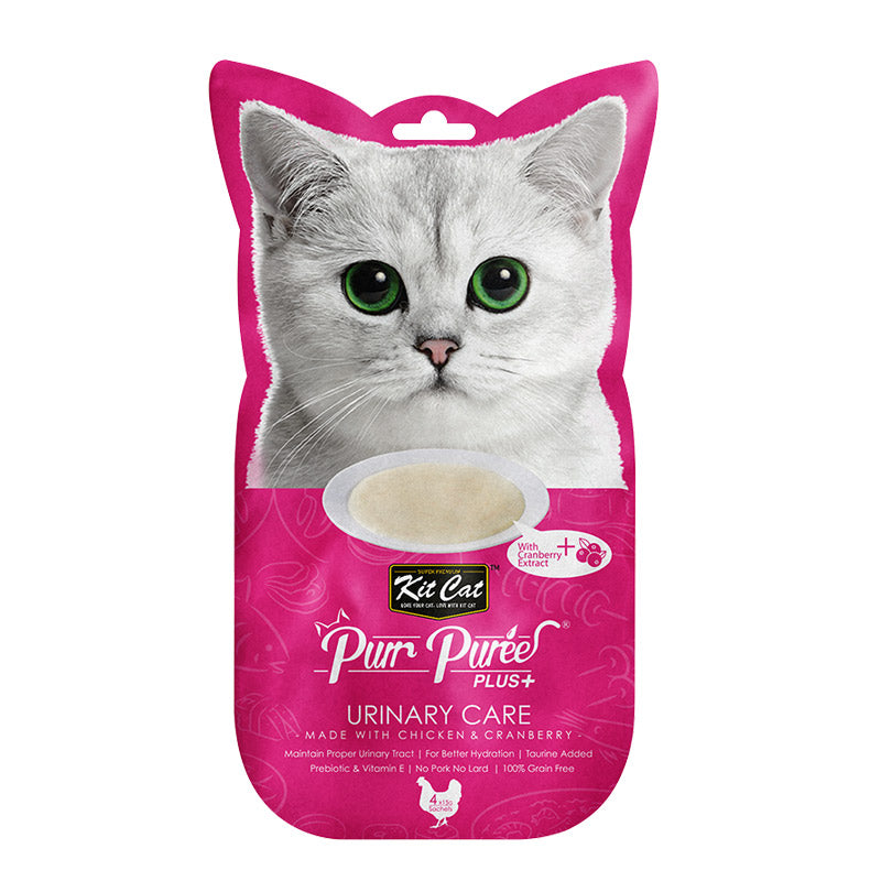 Kit Cat Purr Puree Plus+ Chicken & Cranberry (Urinary Care) 4x15g Sachets