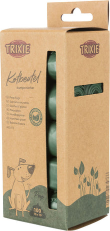 Trixie 10 Rolls of 10 Compostable Dog Poop Bags - GREEN/100PCS