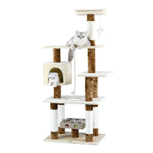 Go Pet Club 67? IQ Busy Box Cat Tree Condo with Sisal Covered Scratching Posts 
Overall Size : 16.25”L x 30”W x 67”H