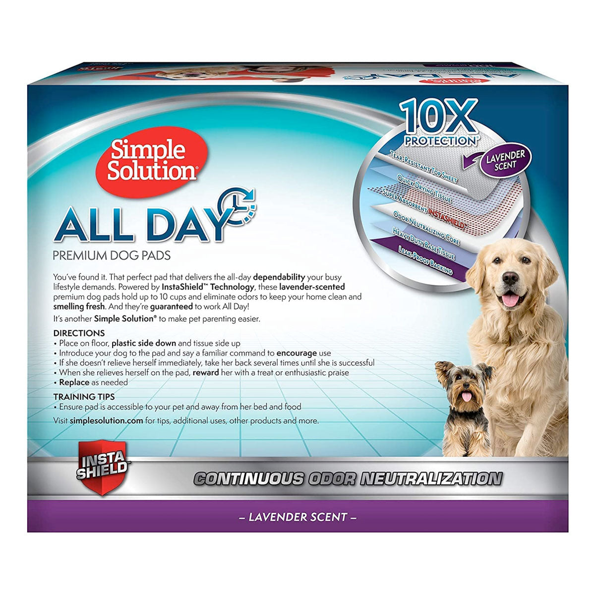 Simple Solution All Day Premium Dog Pads - Pack of 100 (Slightly damaged Master Carton)