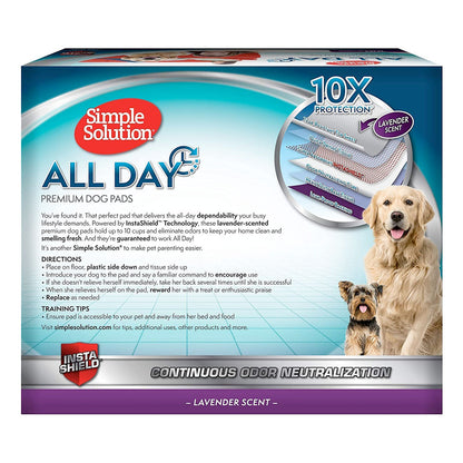 Simple Solution All Day Premium Dog Pads, Lavender Scent, 23" x 24" - Pack of 100