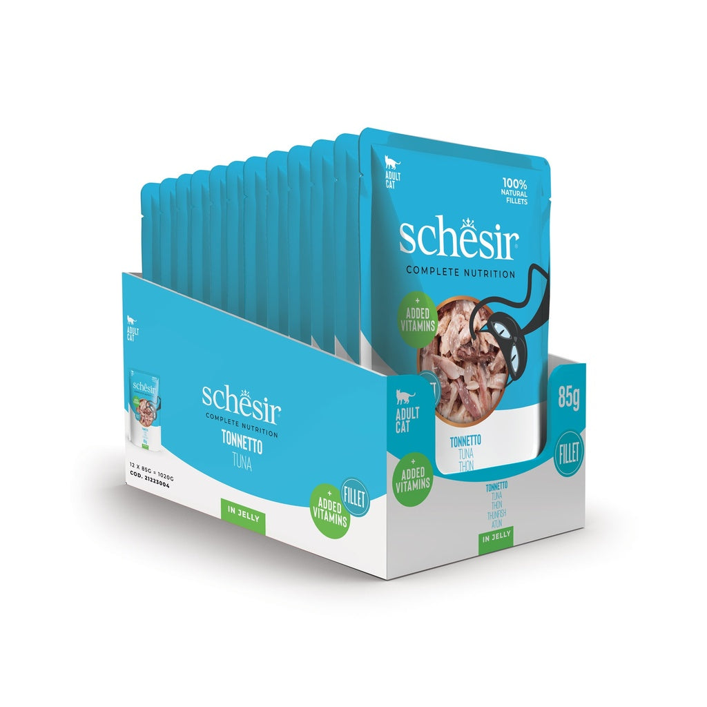 Schesir Complete & Balanced Nutrition Wet Cat Food in Jelly Pouch- Tuna 85g [MOQ:12pcs]
