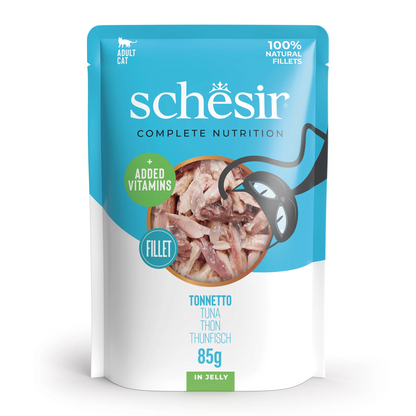 Schesir Complete & Balanced Nutrition Wet Cat Food in Jelly Pouch- Tuna 85g [MOQ:12pcs]
