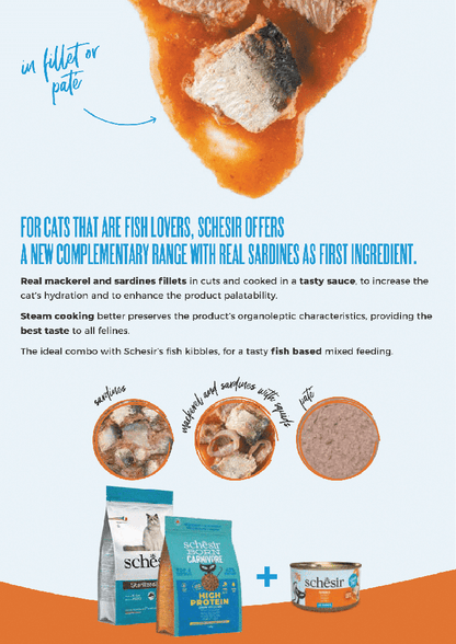 Schesir Grill Pate' Cat Can Sardines 70g [Min Order:12pcs]