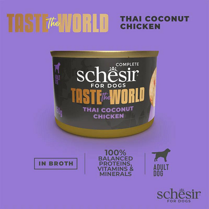 Schesir Taste The World Dog Wholefood - Thai Coconut Chicken 150g (Min Order- 8 Cans)