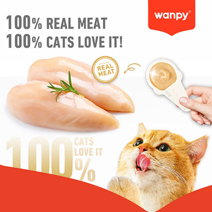 WANPY Lickable Cream Spoon – Chicken For Cat – (16g x 10pcs/box)