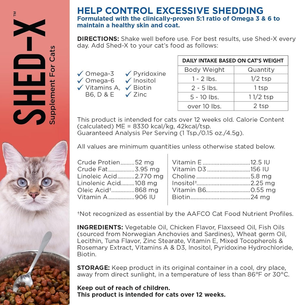 Synergy Labs Shed-X Supplement for Cats 8 oz - 237 ml