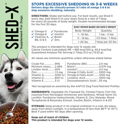 مكمل غذائي Shed-X من Synergy Labs للكلاب 946 مل
