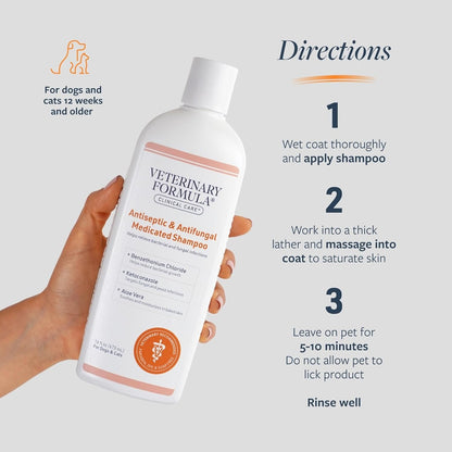 Synergy Labs Veterinary Formula Clinical Care Antiseptic & Antifungal Medicated Shampoo For Dogs & Cats 473ml[Volume - 473ml]