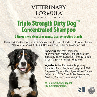 Synergy Labs Veterinary Formula Solutions Triple Strength Dirty Dog Concentrated Shampoo 17oz - 503ml