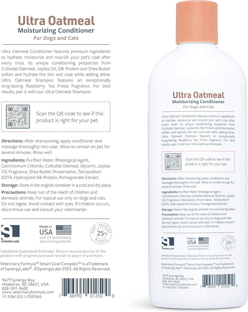 Synergy Labs Veterinary Formula Solutions Ultra Oatmeal Moisturizing Conditioner 17oz - 503ml