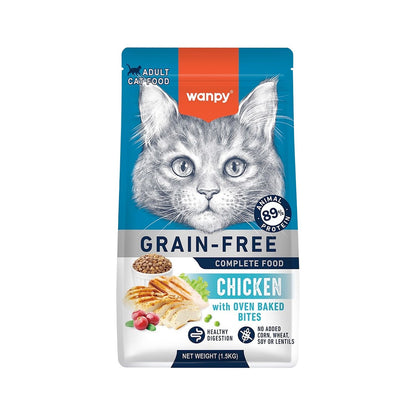 Wanpy Grain Free Complete Food For Adult Cat Chicken Recipe 1.5Kg