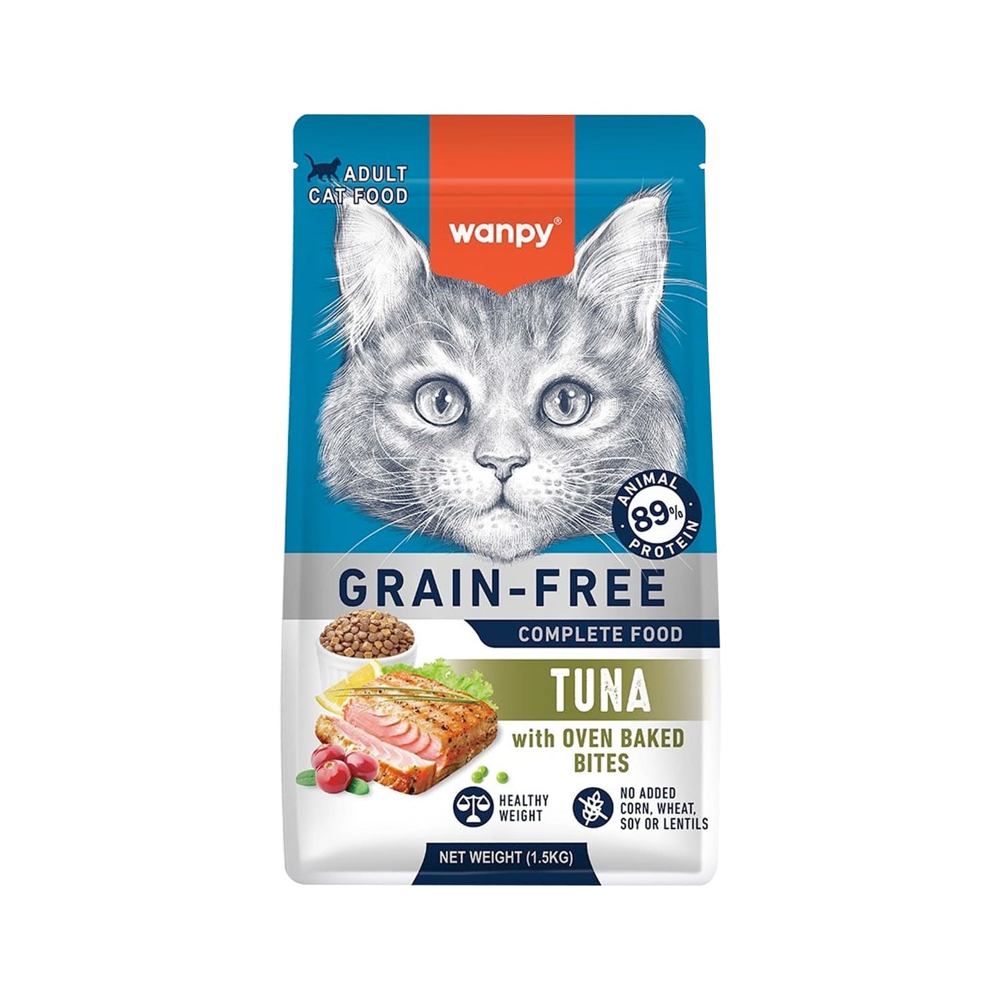 Wanpy Grain Free Complete Food For Adult Cat Tuna Recipe 1.5Kg
