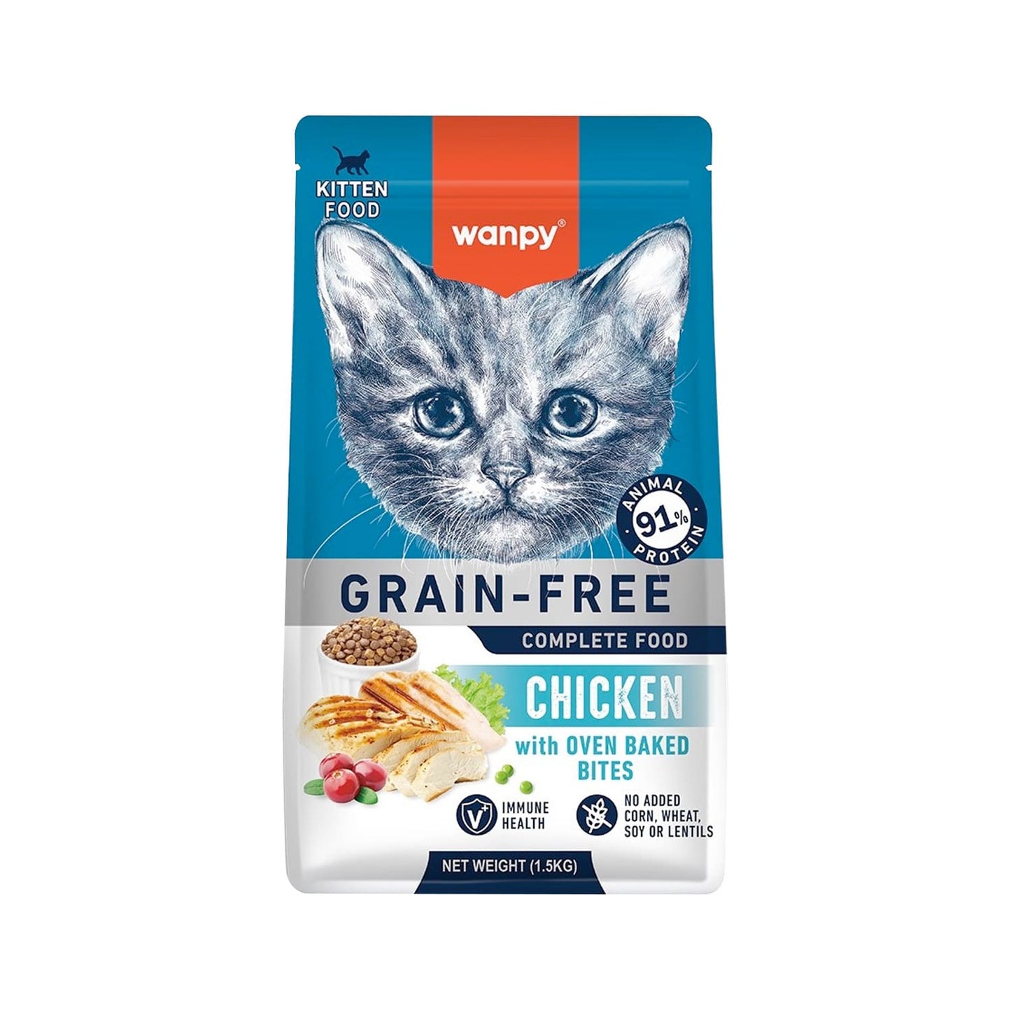 Wanpy Grain Free Complete Food For Kitten Chicken Recipe 500g