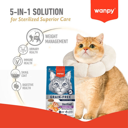 WANPY Grain Free Sterilized Cat Food – Salmon & Tuna Recipe 1.5Kg