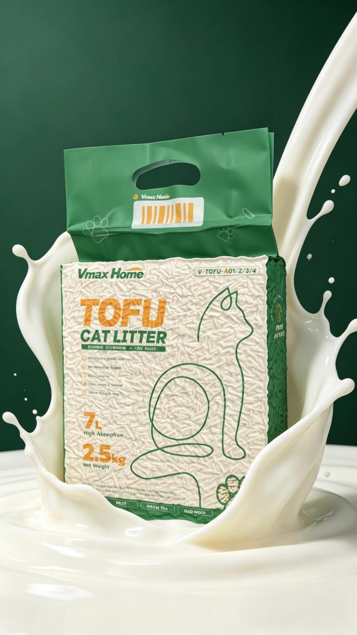 Vmax Tofu Cat Litter Natural Clumping Low Dust Flushable Strong Odor Control Original Scent 7L