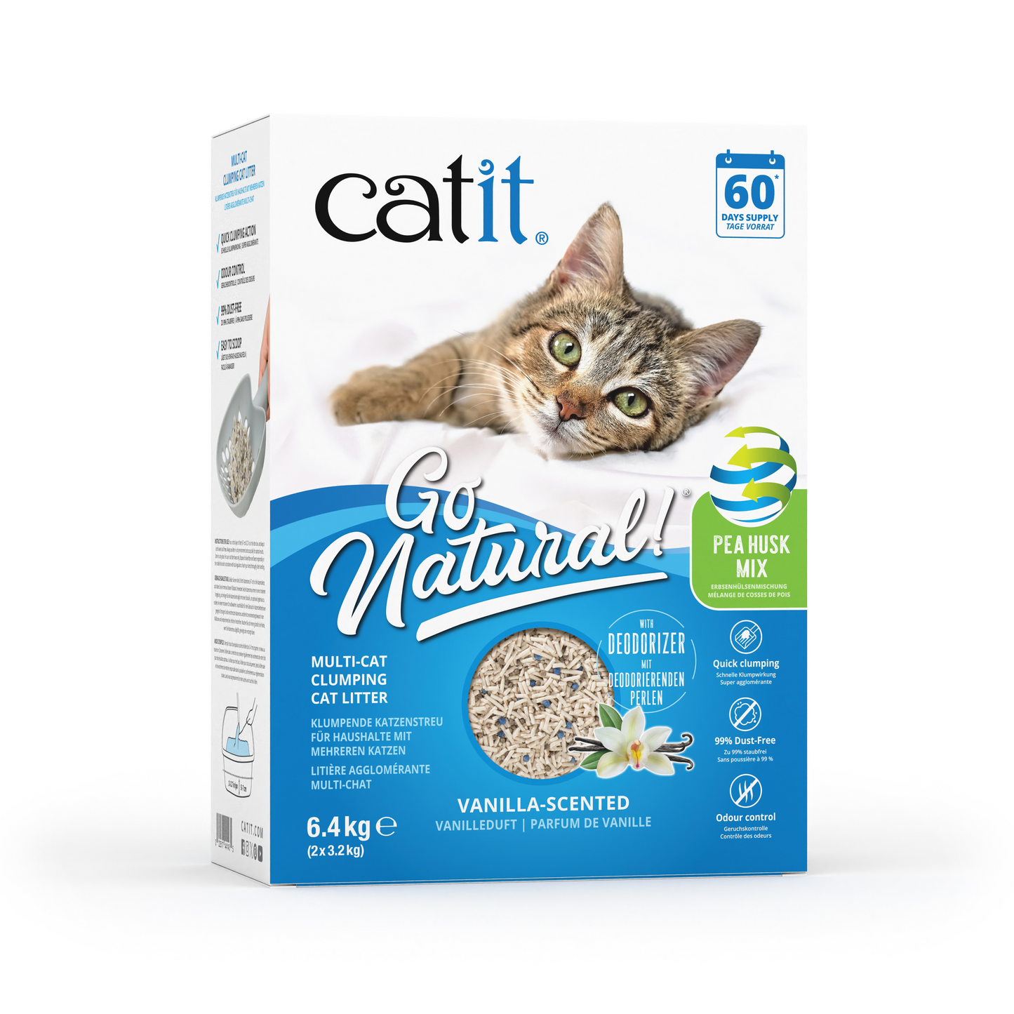 Catit Go Natural! Multi-Cat Clumping Cat Litter with Deodorizer 2 x 3.2 kg (6.4 kg)