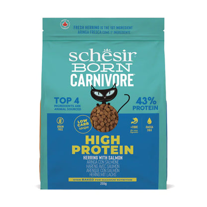 Schesir Born Carnivore Grain Free Oven Baked Dry Food [High-Protein] For Cat - Herring & Salmon  255g