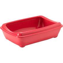 Moderna Arist-O-Tray-Cat Litter Tray 57.2 x 43.2 x 15.7 cm (With Rim) -Spicy Coral
