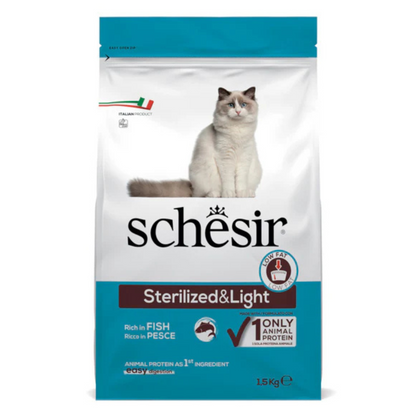Schesir Cat Dry Food-Sterilized & Light-Fish 1.5kg
