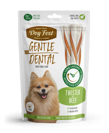 Dog Fest Dental Treats For Adult Dogs -Twister - Beef 80g (9cm)