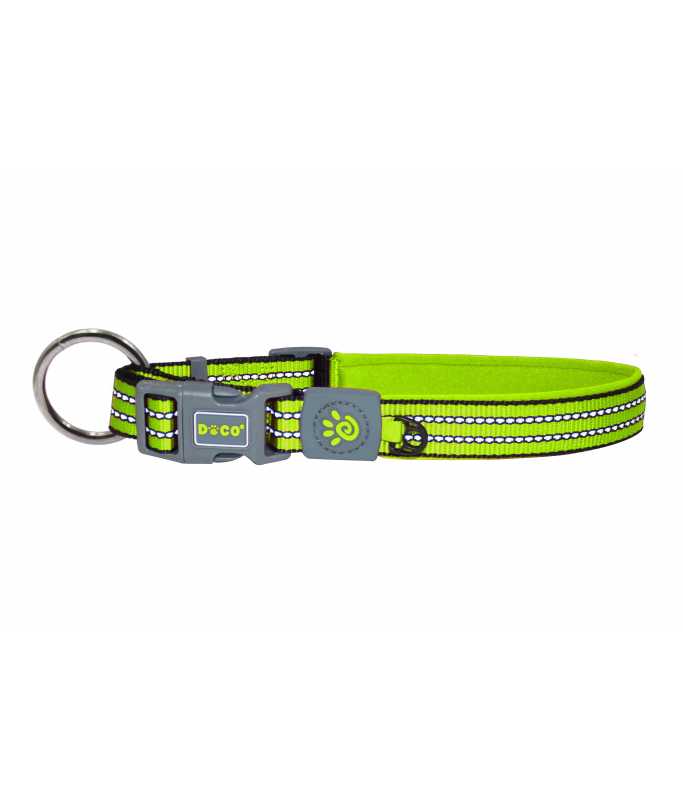 DOCO VARIO O - Ring Collar with Reflective Stitching[Size - L, Color - Lemon]