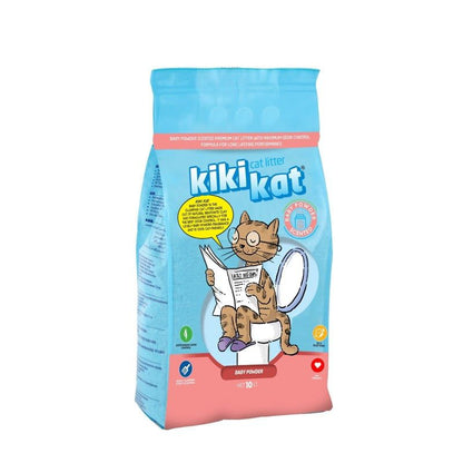 Kiki Kat White Bentonite Clumping Cat Litter – Baby Powder-20 L