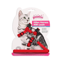 Pawise Kitten Harness W/1.2 Leash-Red/Blue