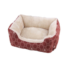 Pawise Square Dog Bed-wine red 25"